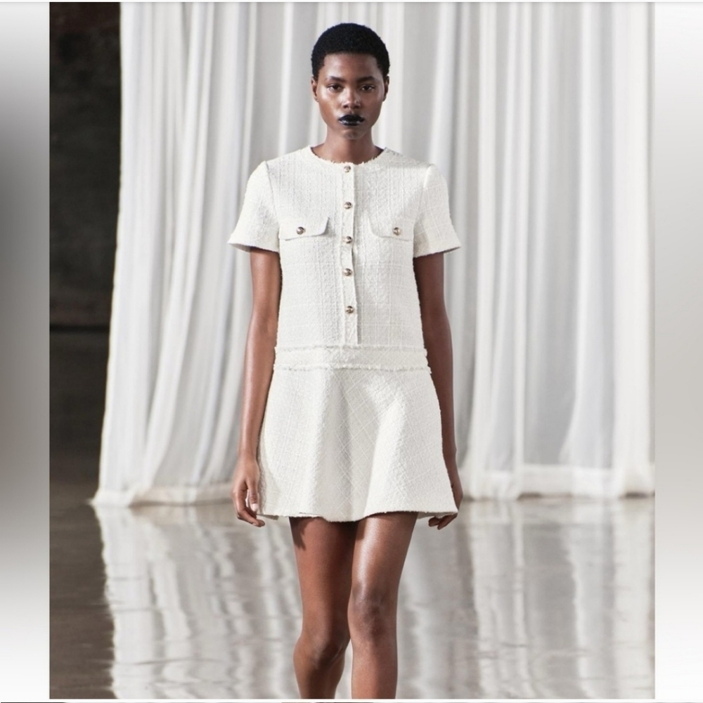 Zara Collection NWTs Textured Ercu Dress